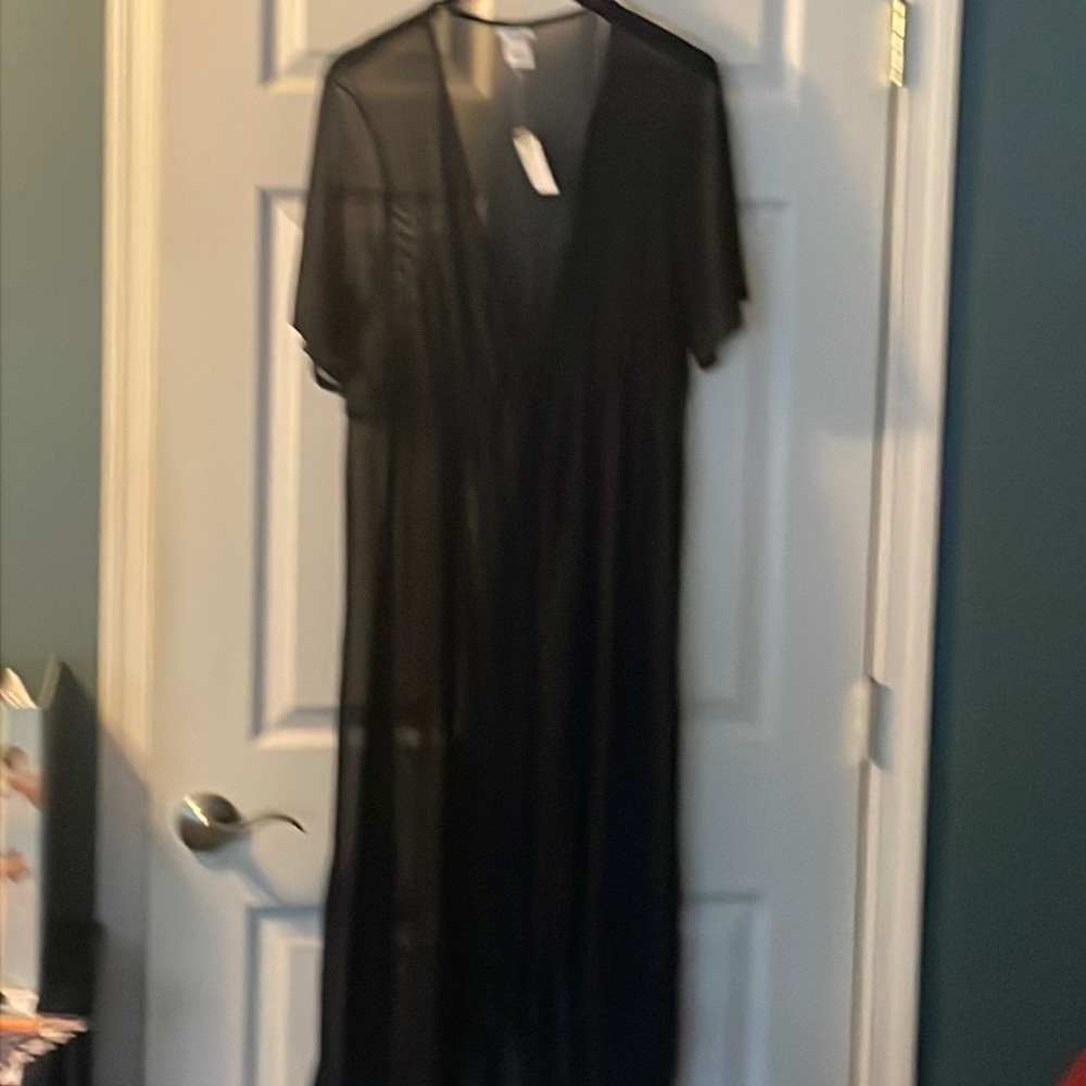 NWT SHEER Black Kimono Style